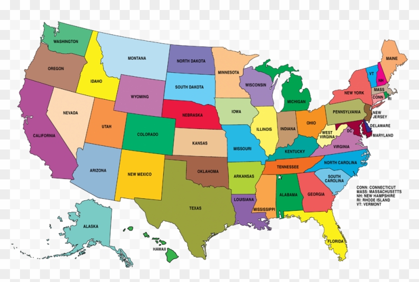 States Of America Map List All The 50 That Make Up High Resolution Us