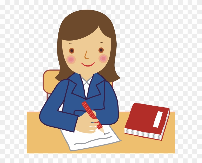 Clip Art Images - Cartoon Girl Writing Png, Transparent Png -  617x599(#332521) - PngFind