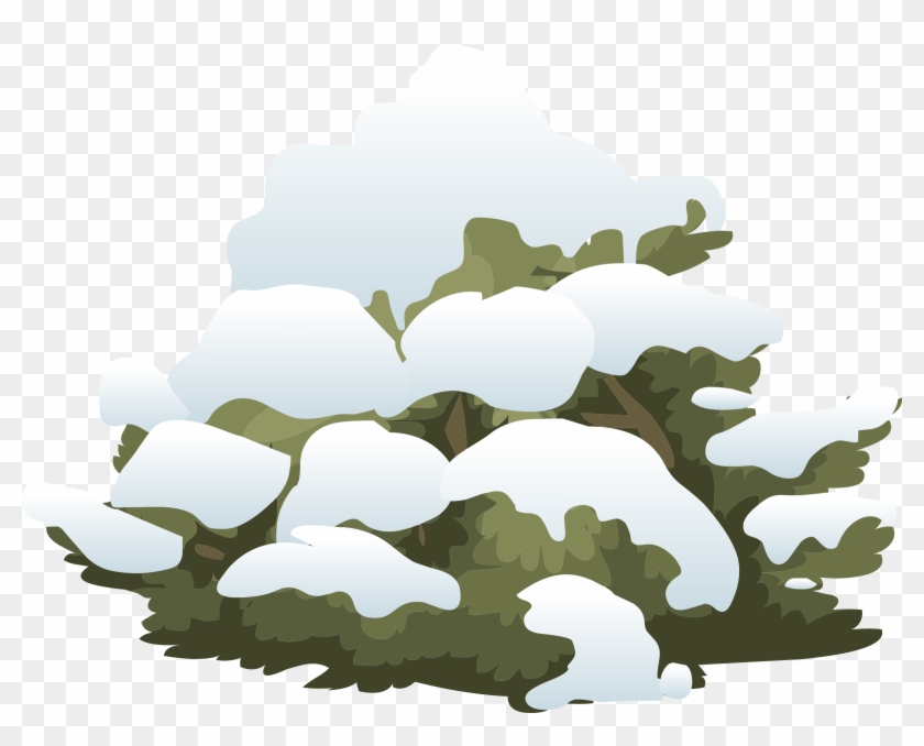 Snowfall Clipart Snowy - Cartoon Bushes Covered In Snow, HD Png Download -  2400x1825(#335437) - PngFind