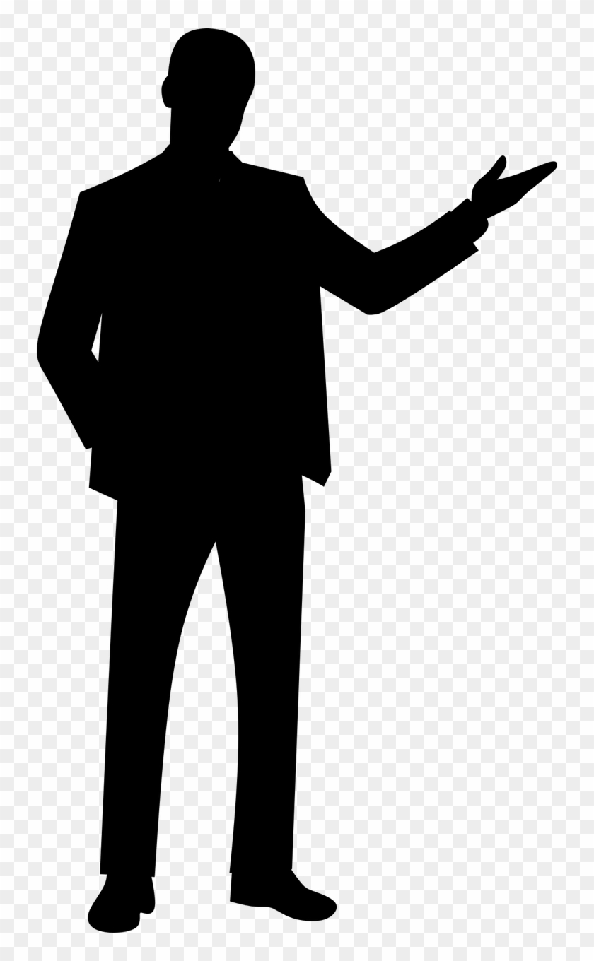 Man,full Length,gesture,isolated, - Man Presenting Silhouette, HD Png ...