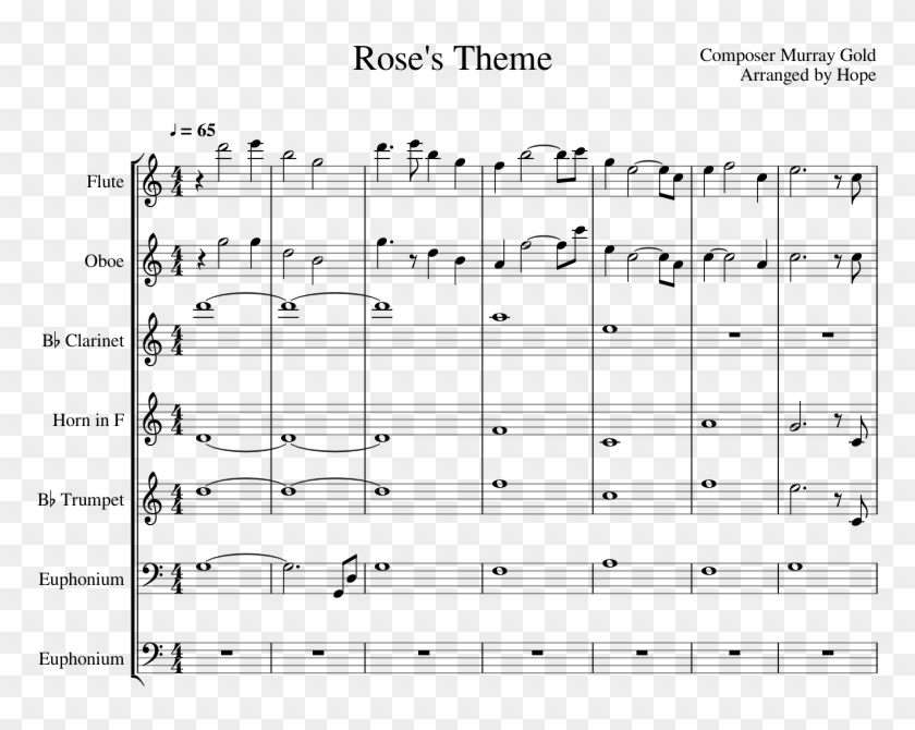 Rose S Theme Sheet Music For Flute Clarinet Oboe Sheet Music