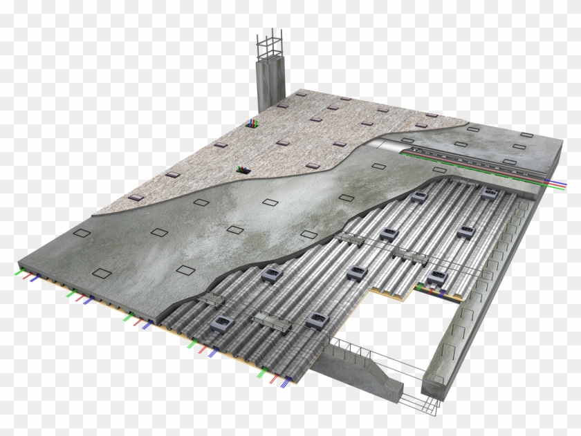 Concrete Frame Display - Cellular Concrete Floor Raceways, HD Png ...