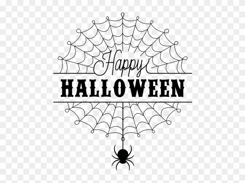 Spiderweb Happy Halloween Stamp - Spider Web, HD Png Download - 559x559 ...