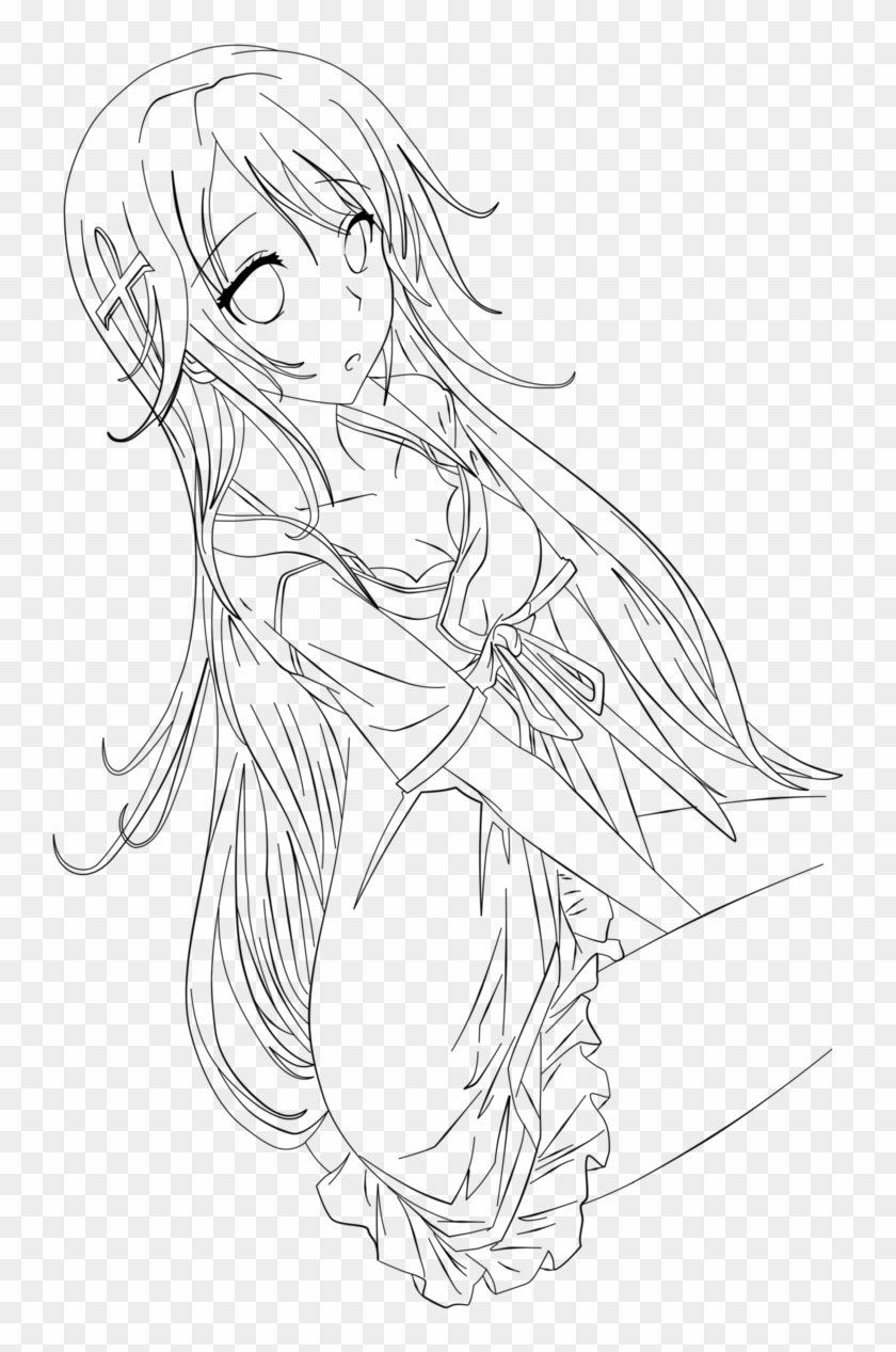 Long Hair Anime Girl Coloring Page  Turkau