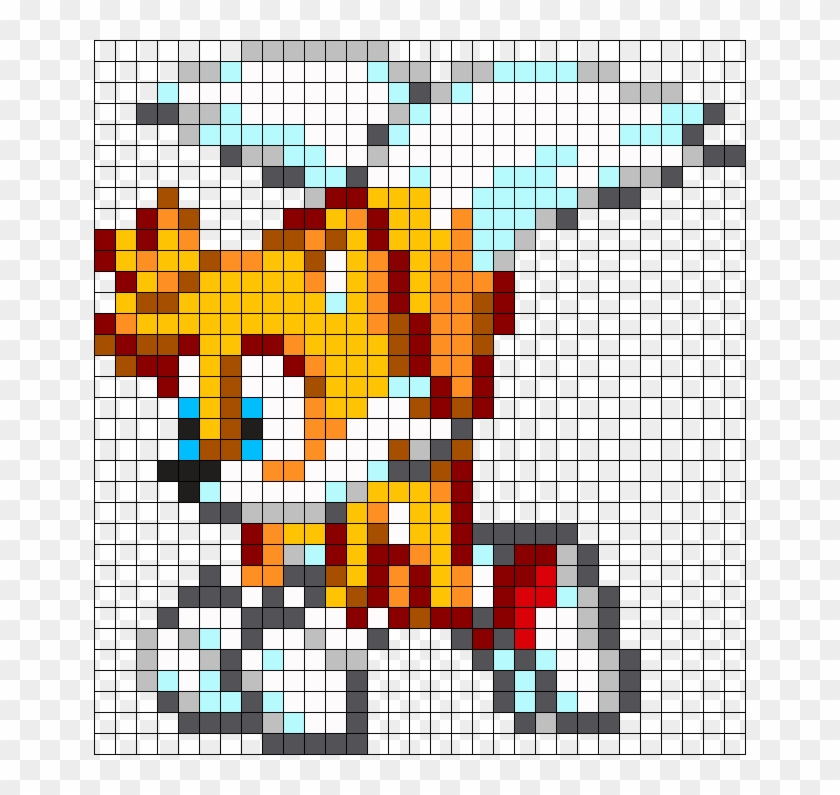 Minecraft Sonic Pixel Art Grid