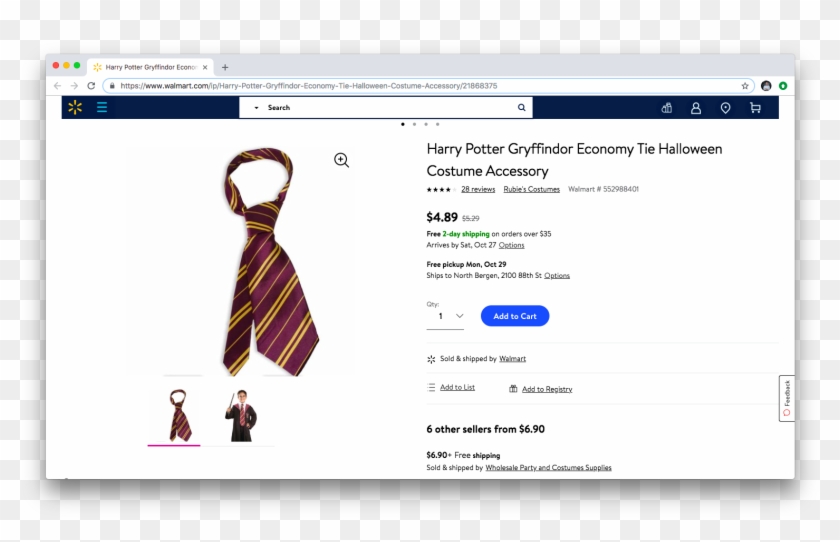 Harry Potter Gryffindor Economy Tie Halloween Costume Harry Potter Tie Hd Png Download 1532x919 344738 Pngfind