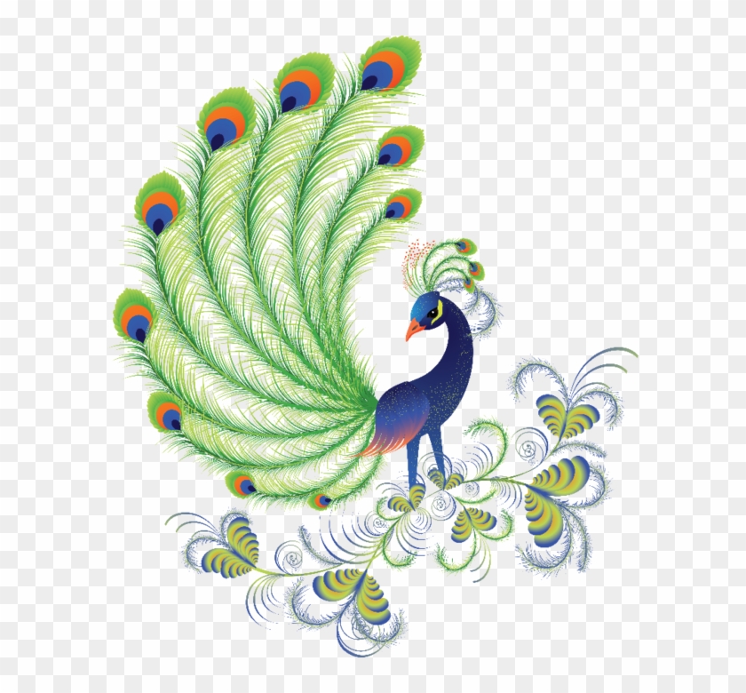 Peafowl Clipart Gold Peacock - Peacock Picture In Cartoon Beautiful, HD Png  Download - 598x700(#348464) - PngFind