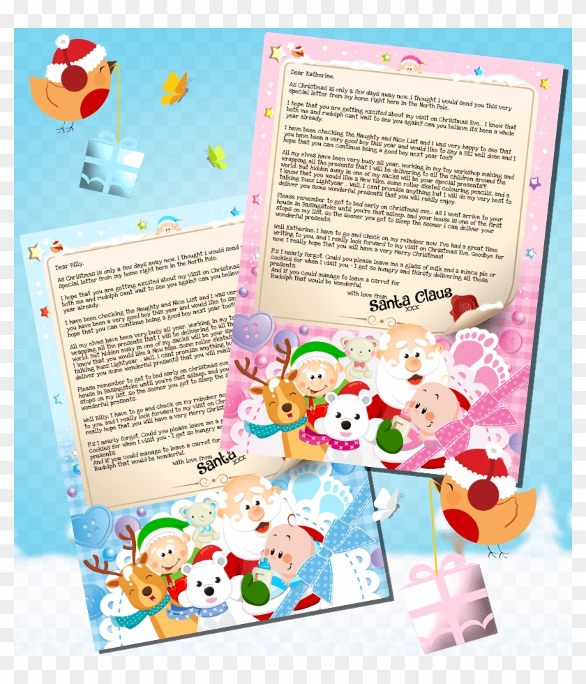 Baby's First Christmas Santa Letter Sample Images - Cartoon, HD Png Download  - 800x900(#3450825) - PngFind