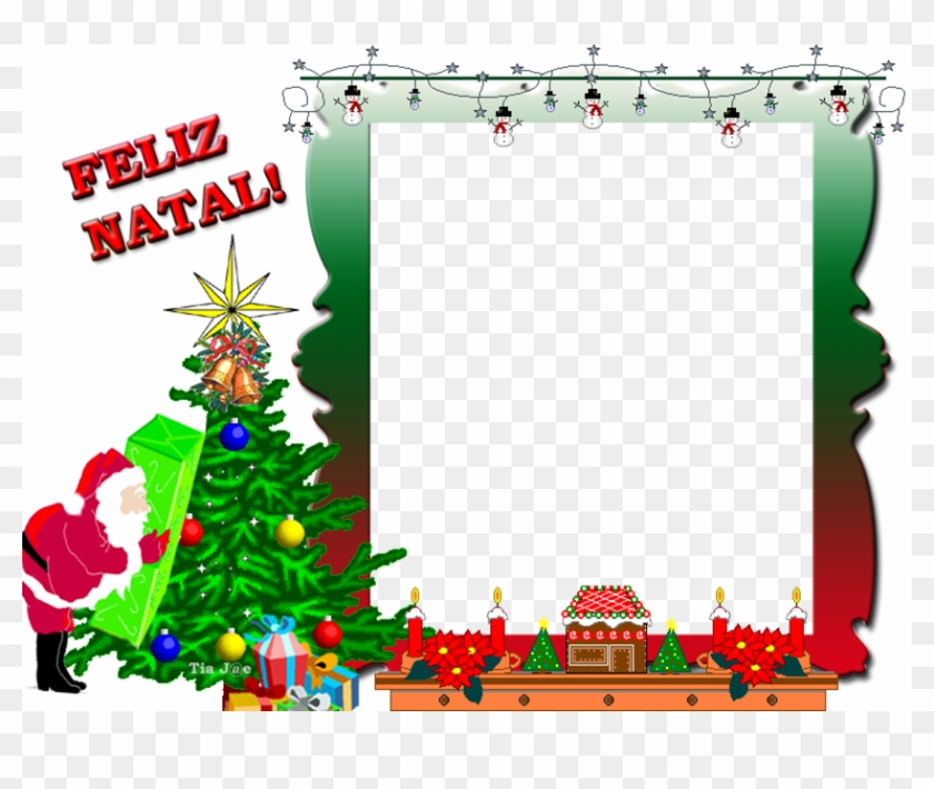 Moldura Para Fotos Natalinas Papai Noel Árvore De Natal - Molduras De Natal  Feliz Natal, HD Png Download - 840x630(#3454802) - PngFind