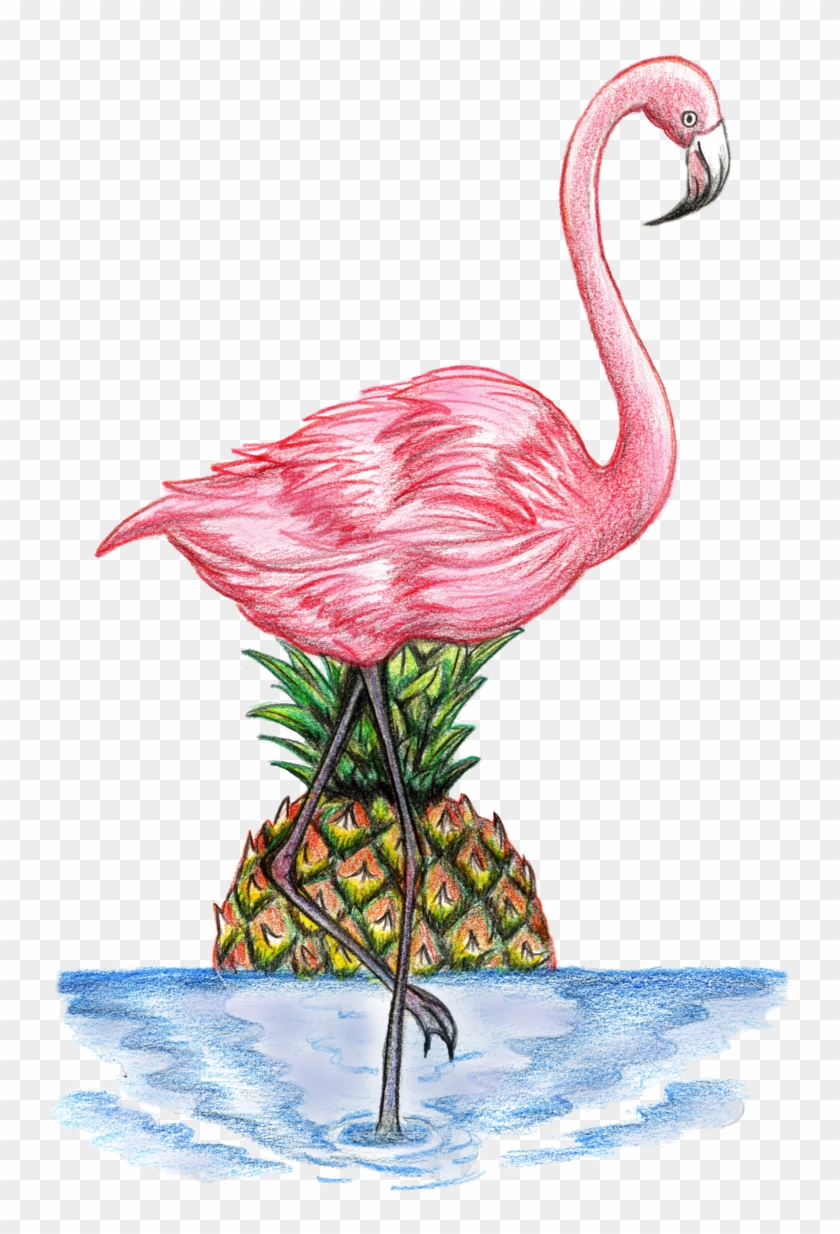 stick flamingo drawing