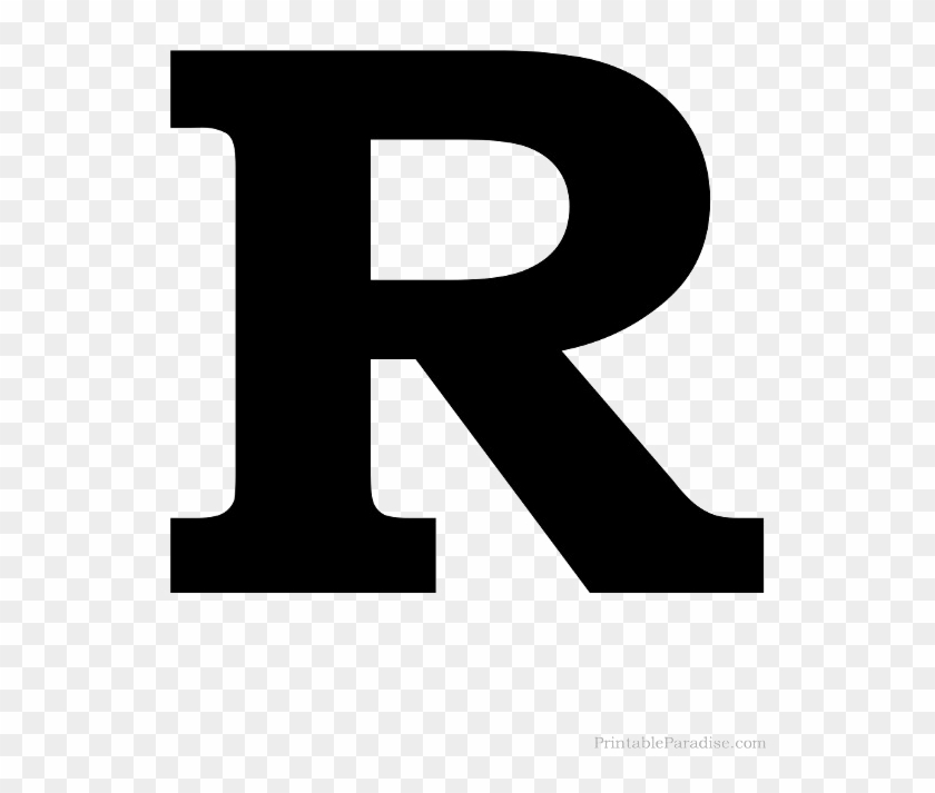 Images Png Arts - Printable Black Letter R, Transparent Png - 580x751
