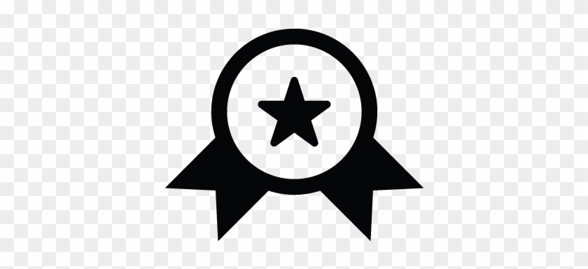 Award Batch Mark Ribbon Sill Star Winner Icon Black Batch