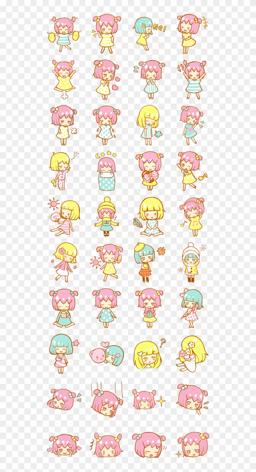pink and yellow girl kawaii doodles kawaii art kawaii kawaii girl printable stickers hd png download 562x1500 3514428 pngfind