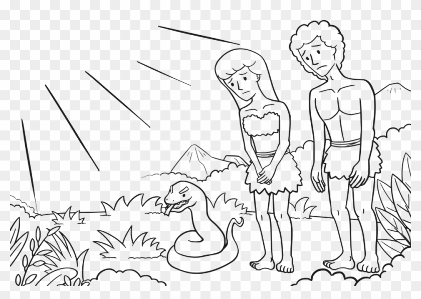 Comic Characters God Adam Bible Eden Eve Fall - Adam And Eve Coloring Page  Preschool, HD Png Download - 960x636(#3526696) - PngFind