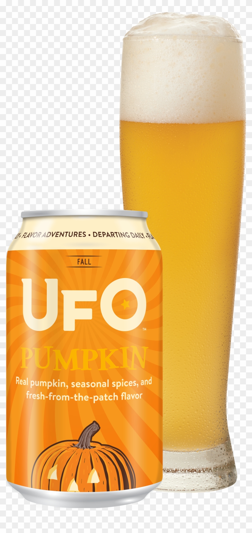 Download Ufo Pumpkin 12oz Can And Glass, Pdf - Wheat Beer, HD Png ...
