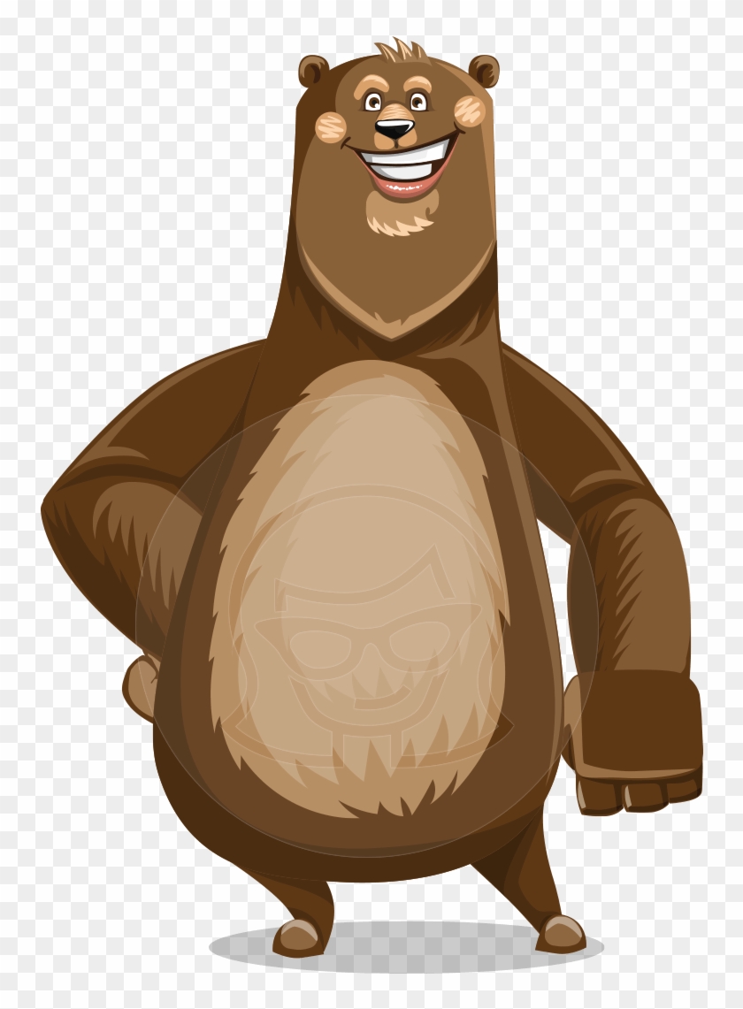 Bear Cartoon Vector Character Aka Barry Bearhug - Bear Cartoon Characters  Png, Transparent Png - 854x1060(#3556041) - PngFind