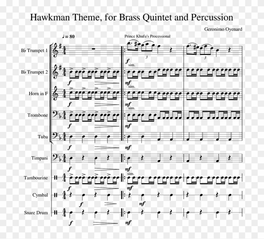 Hawkman Theme For Brass Quintet Sheet Music For Trumpet Turnam