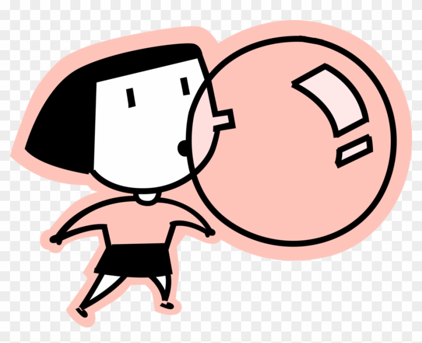Vector Illustration Of Girl Blows Bubble With Bubblegum Gum Bubble Png Cartoon Transparent Png 914x700 3575545 Pngfind