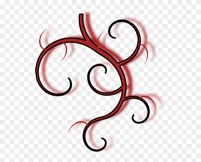 Red Tribal Vine Clip Art - Red Tribal, HD Png Download - 546x596