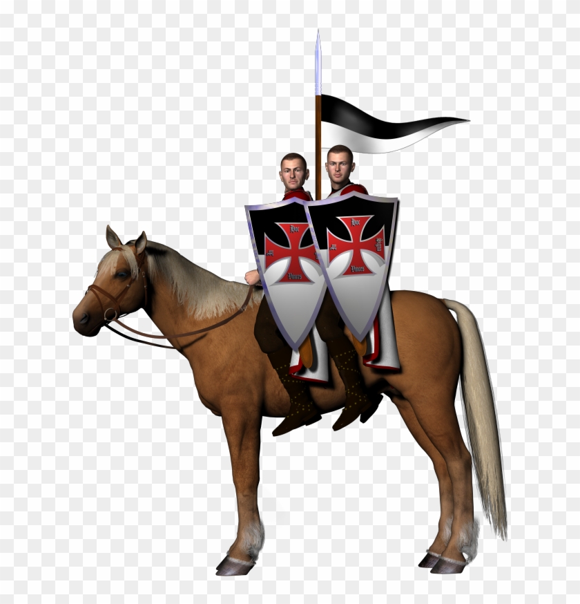 Knight Riding Two Horses Jpeg, Two Mounted Knights - Knight Templars Riding Horses, HD Png ...