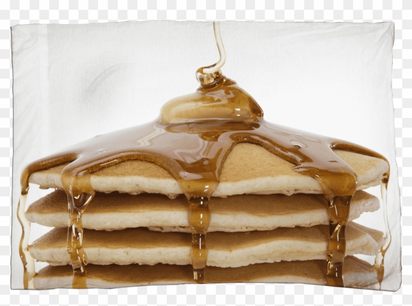 Pancake Stack Pillow Case - Pancake With Pouring Syrup, HD Png Download ...