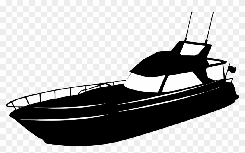 Ship Silhouettes 01 Png - Motor Boat Vector, Transparent Png - 1150x665