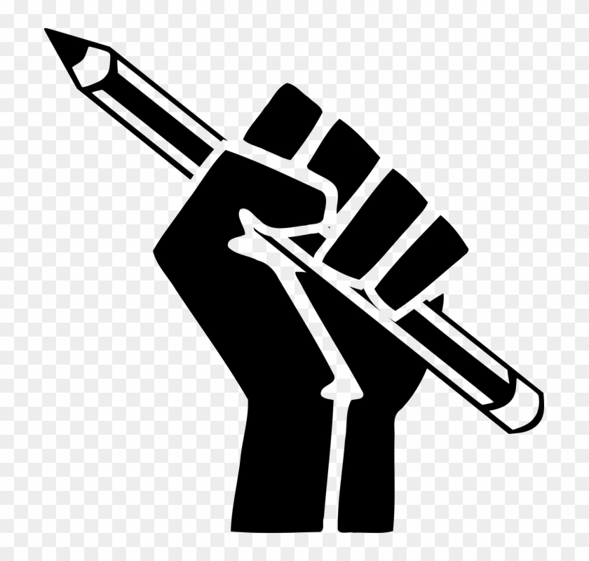 Combat Faust Fight Fist Kampf Lotta Paper Writing Pen In Hand