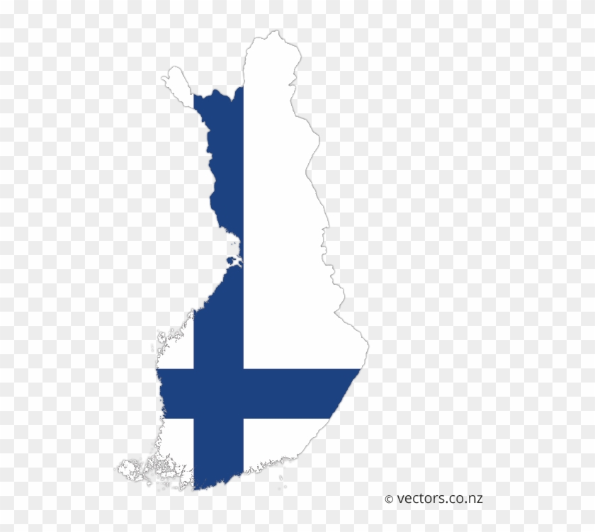 Flag Vector Map Of Finland - Finland Map With Flag, HD Png Download