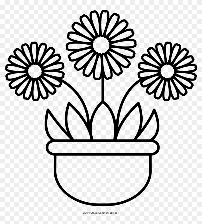Dibujo De Maceta Para Colorear Ultra Coloring Pages - Outline Images Of  Single Flower, HD Png Download - 1000x1000(#3646346) - PngFind