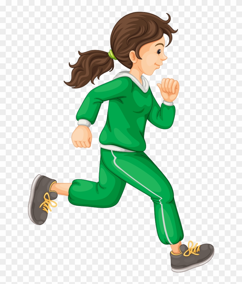 woman jogging cartoon