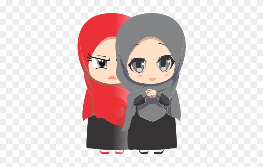 Cute Muslim Cartoon - Cartoon Muslimah Cute Friendship, HD Png Download -  640x640(#3674087) - PngFind
