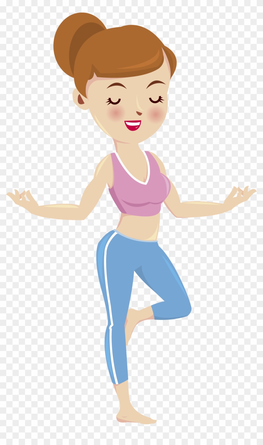 Cartoon Yoga Fitness Centre - Cartoon Exercise Girl Png, Transparent Png -  1711x2812(#3675529) - PngFind