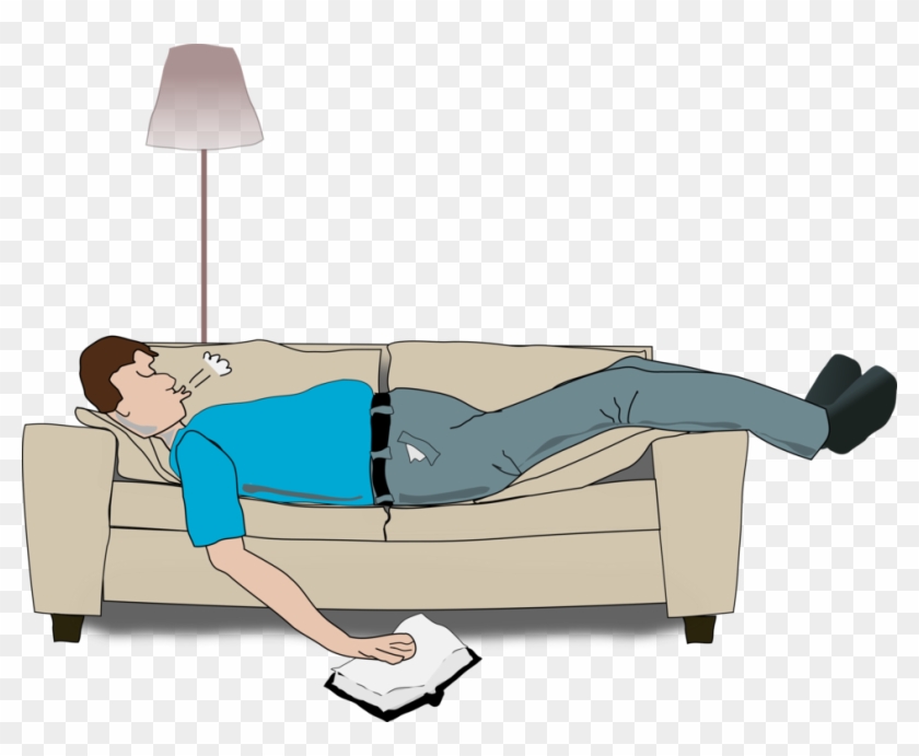 Cartoon Sleep Snoring Person - Sleeping On Small Couch, HD Png Download -  967x750(#3677111) - PngFind