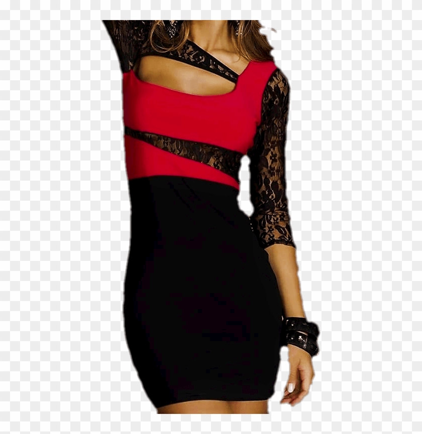 black and red sexy dress