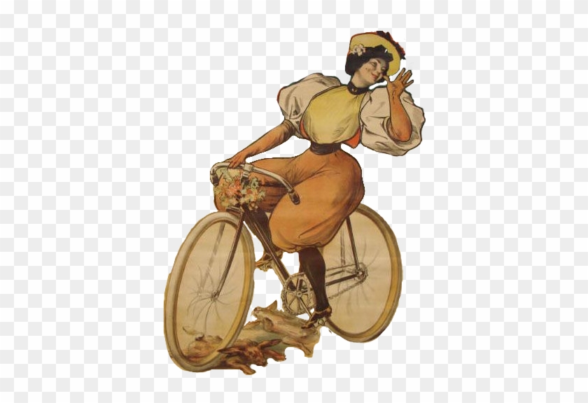 #cyclist #cycling #woman #lady #retro #vintage #bicycle - Illustration