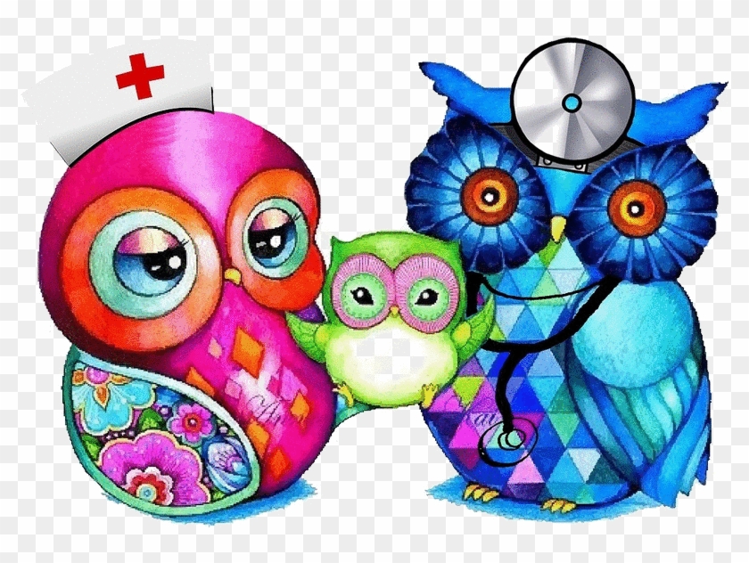 Nursery Drawing Owl - Cute Family Owl Cartoon, HD Png Download -  800x673(#3699658) - PngFind