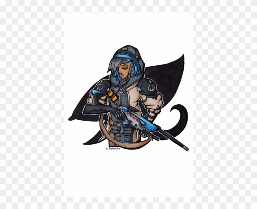Overwatch Ana Print - Cartoon, HD Png Download - 600x600(#373474) - PngFind