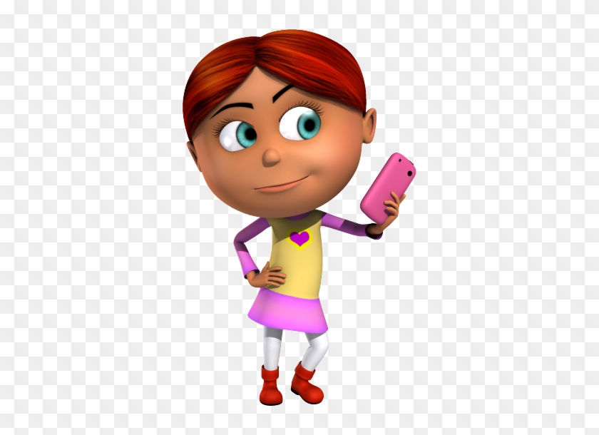 Isabella 3d Character Taking A Selfie - Cartoon Girl Selfie Png,  Transparent Png - 600x600(#3718519) - PngFind