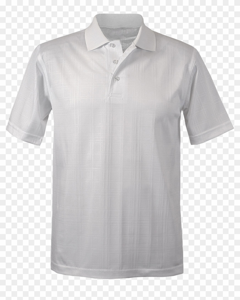 1364 Embossed Plaid Pattern Moisture Wicking Polo White - Polo Shirt ...