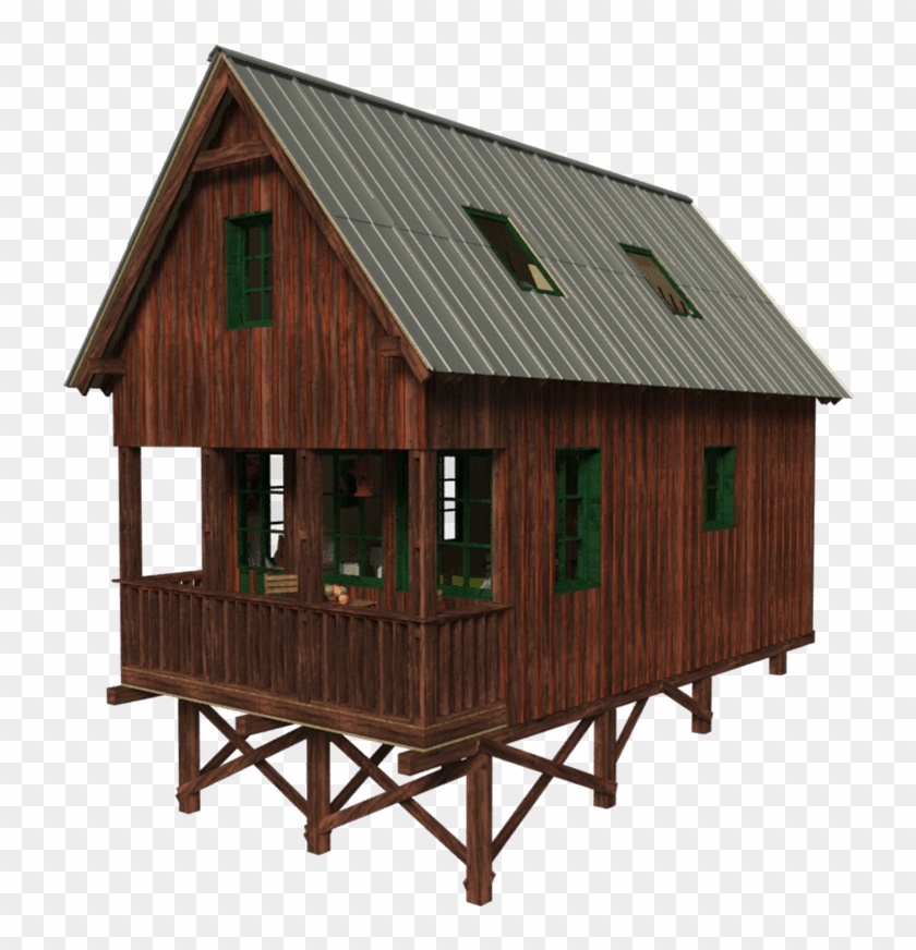 Small House Tiny House With Loft Over Porch Hd Png Download 800x800 Pngfind