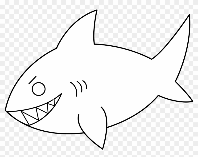 Shark Outline Clip Art - Animal Picture Black And White Outline, HD Png  Download - 4863x3631(#3743477) - PngFind