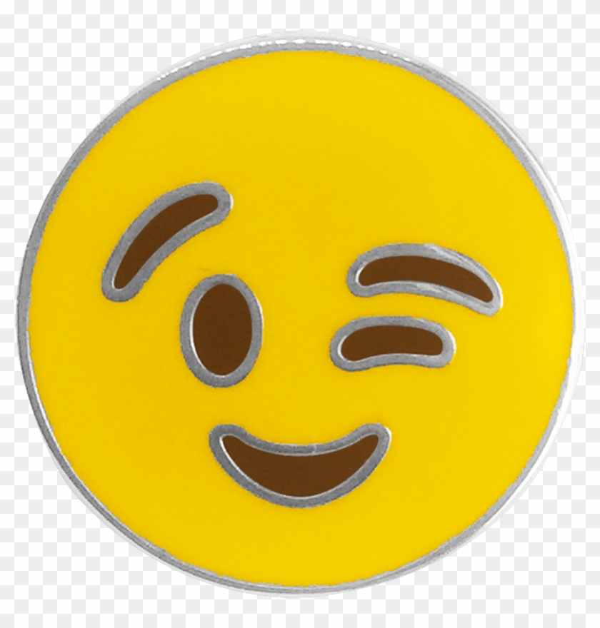Wink Emoji Pin - Smiley, HD Png Download - 918x918(#3758926) - PngFind