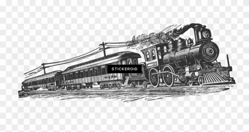 Far West Train Clipart Steam Train Black And White Png Transparent Png 2498x15 Pngfind