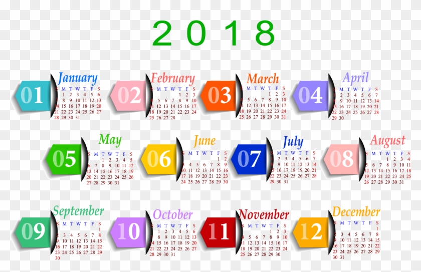 2018 Calendar Png Image, Transparent Png - 2511x1504(#387068) - PngFind