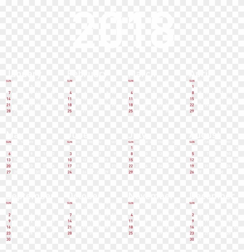 2018 Calendar Png, Transparent Png - 8000x7893(#387153) - PngFind