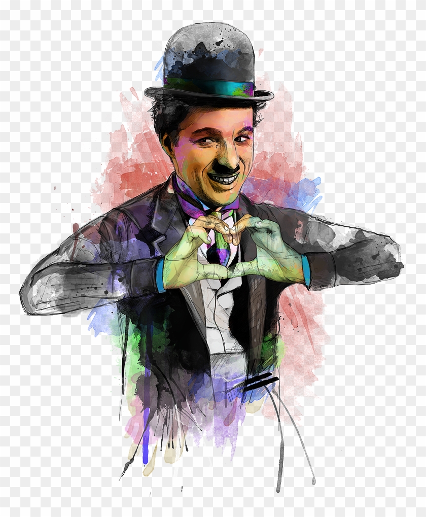 The Icons By Katt Phatlane Heath Ledger As The Joker - Night Out, Charlie  Chaplin, 1915, HD Png Download - 800x1067(#3806356) - PngFind