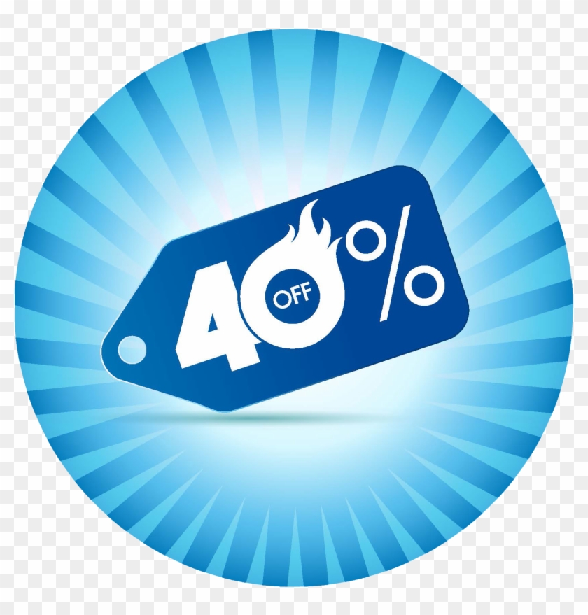 Save Up To 40% Off Retail Price - 40% Off Sign Blue, HD Png Download ...