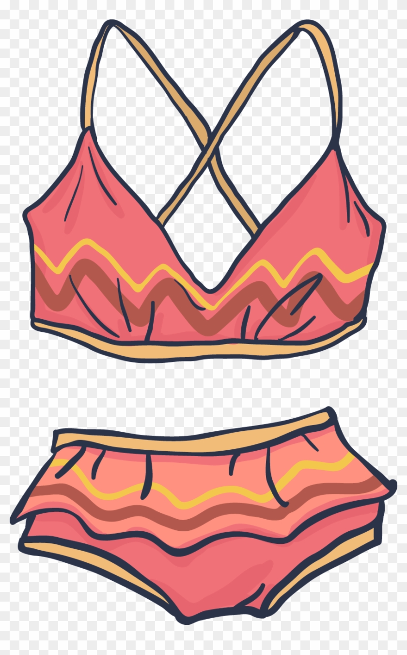 Swimsuit Cartoon Vector Art PNG, Free Cartoon Swimsuit, Black, Swimsuit,  Free Buckle PNG Image For Free Download