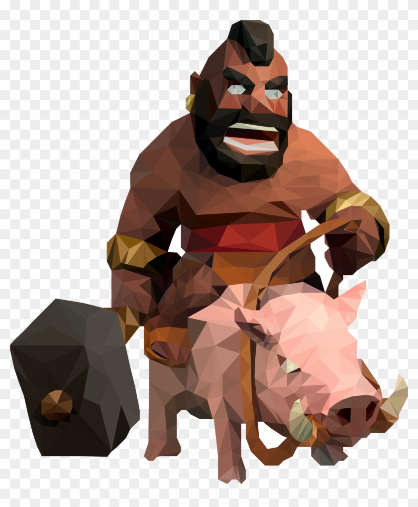 Art[art] Hog Rider Low Poly - Chevaucheur De Cochon Clash Royale, HD