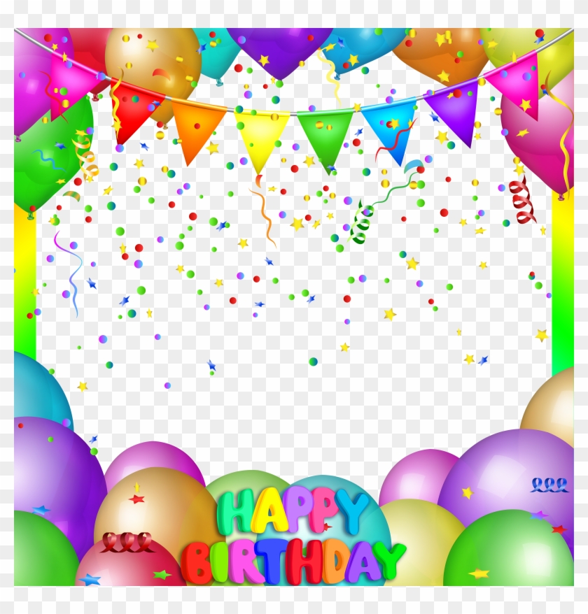 Happy Birthday Balloons Transparent Png Frame - Happy Birthday Png ...